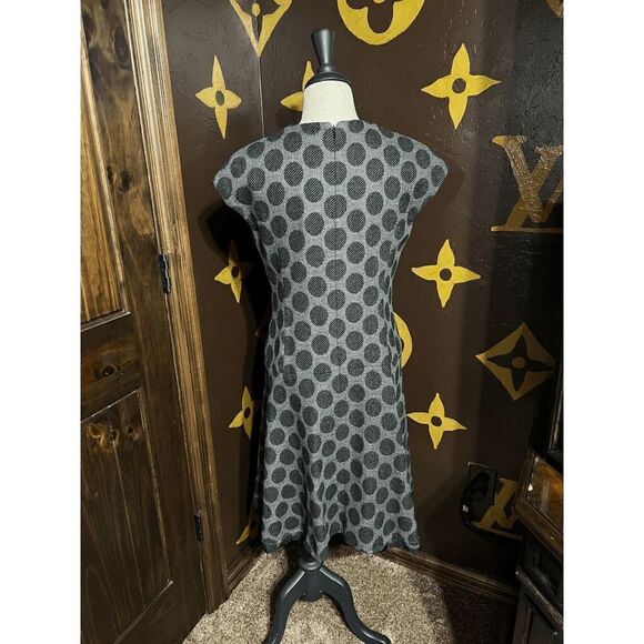 Worth Wool Short Sleeve Gray Polka Dot Dress Size 6 - Picture 2 of 4